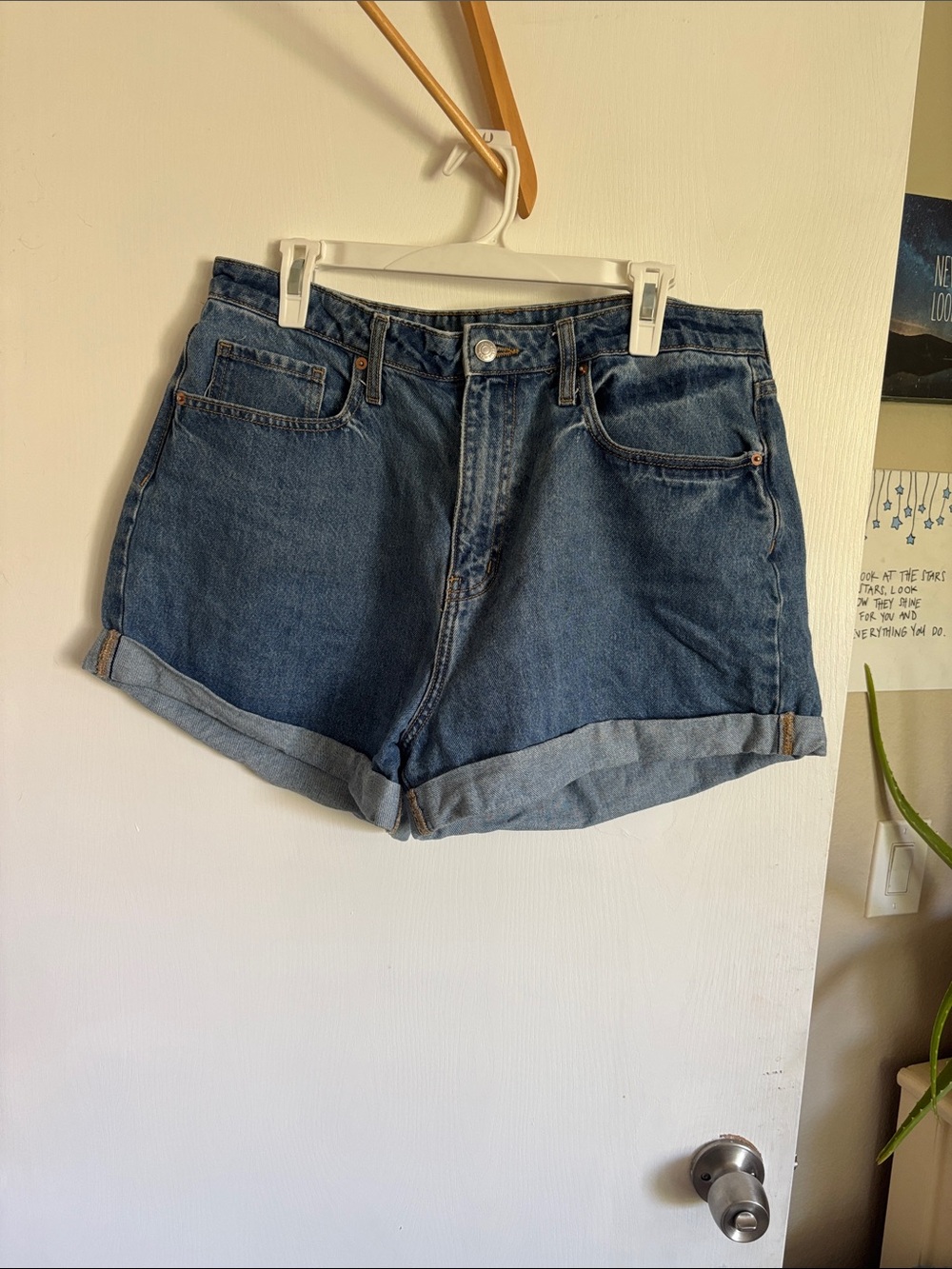 wild fable Dark Blue Rolled-Hem Denim Shorts